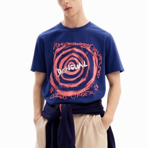 T-shirt spiraal met logo - BLUE - M