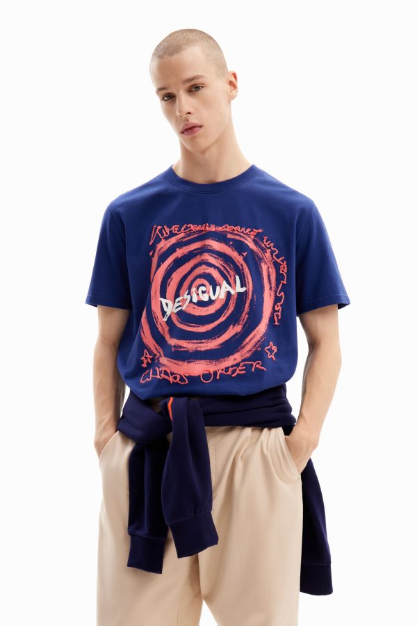 T-shirt spiraal met logo - BLUE - M