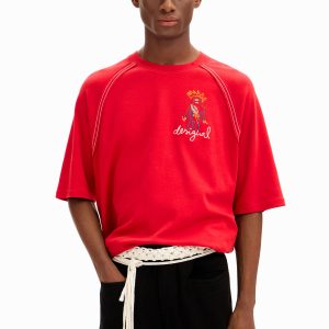 T-shirt met Desigual-illustratie - RED - S