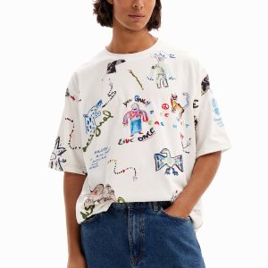 T-shirt met korte mouwen dieren - WHITE - S
