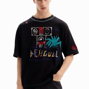 Desigual T-shirt met borduursels - BLACK - S
