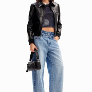Balloon Jeans dubbele taille - BLUE - 40