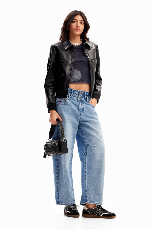 Balloon Jeans dubbele taille - BLUE - 40