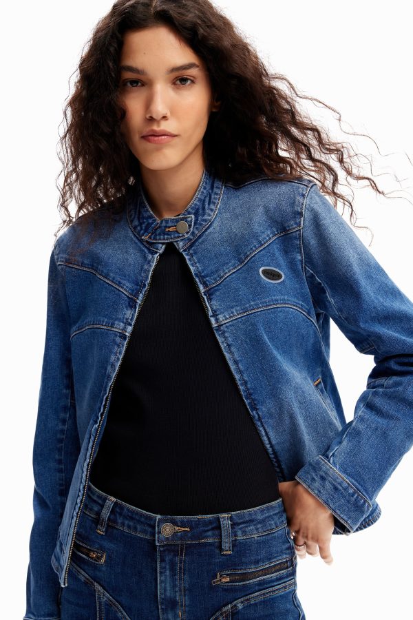 Denim bikerjack - BLUE - S
