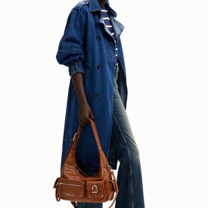 Oversized denim trenchcoat - BLUE - L