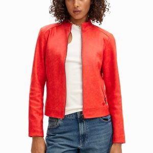 Slim fit bikerjack - RED - S