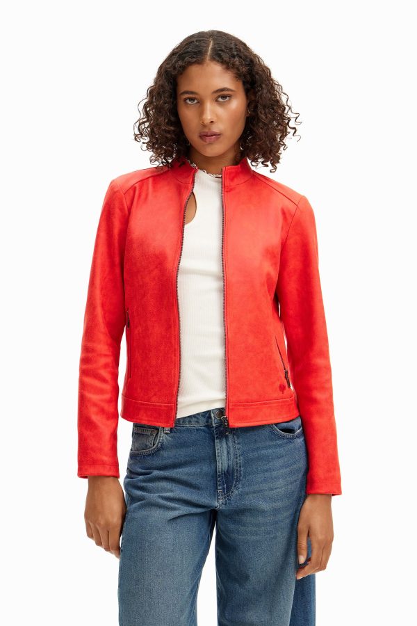 Slim fit bikerjack - RED - S