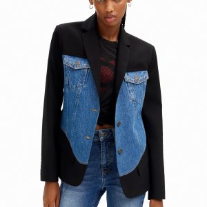 Hybride trucker blazer - BLUE - 38