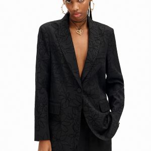Blazer bloemvormige gaatjes - BLACK - S