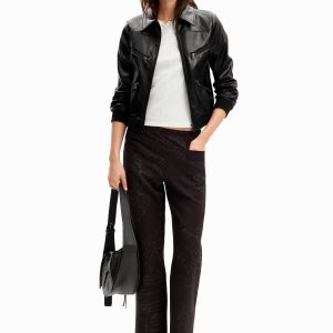 Lange broek met teksten. - BLACK - M