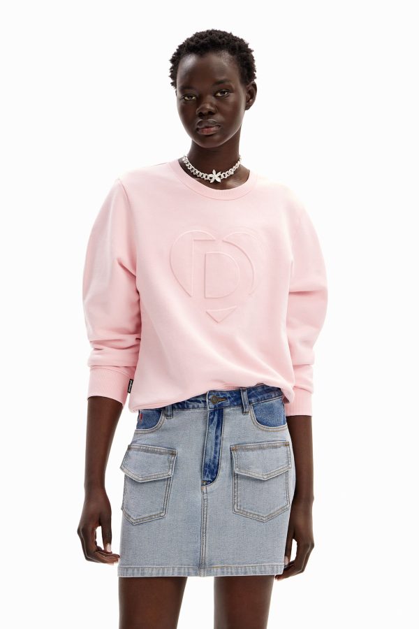 Sweatshirt logo reliëf - RED - XXL
