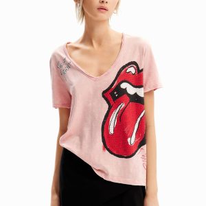 T-shirt stras The Rolling Stones - RED - L