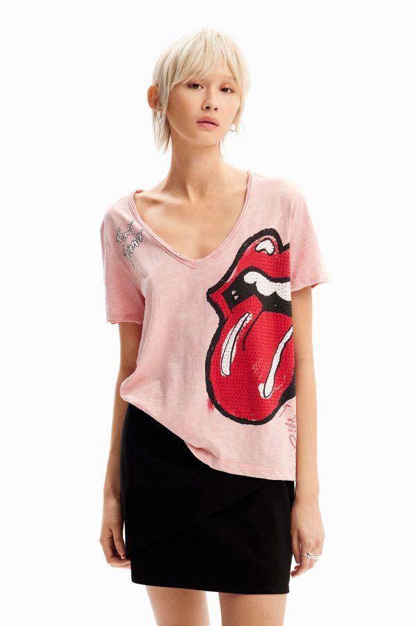 T-shirt stras The Rolling Stones - RED - L