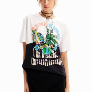 T-shirt retro patch - WHITE - XL