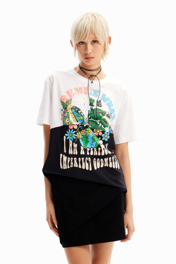 T-shirt retro patch - WHITE - XL