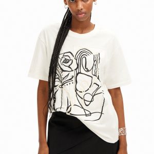 Arty T-shirt illustratie - WHITE - L