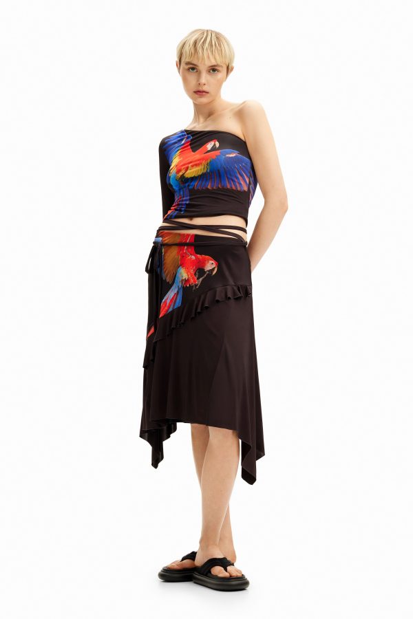 Asymmetrisch T-shirt papegaai Tyler McGillivary - BLACK - M