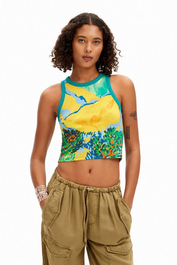 T-shirt arty landschap - MATERIAL FINISHES - L