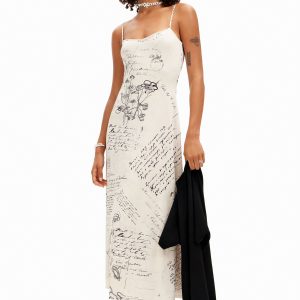 Gecombineerde midi-jurk - MATERIAL FINISHES - L