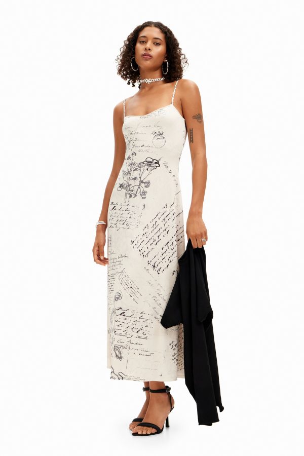 Gecombineerde midi-jurk - MATERIAL FINISHES - L