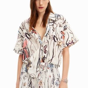 Bloemenshirt Arty - WHITE - M