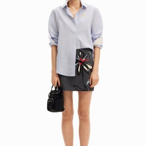 Minirok met arty-print. - BLACK - L