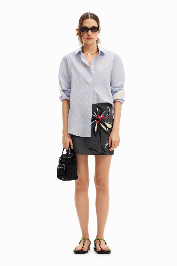 Minirok met arty-print. - BLACK - M