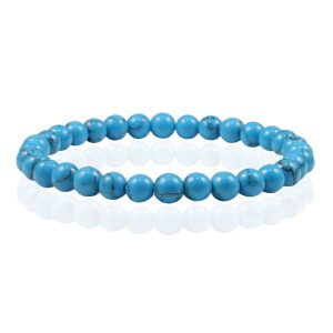 6mm Memphis Natuursteen Armband - Blue Howlite