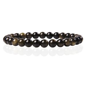 6mm Memphis Natuursteen Armband - Gold Obsidian