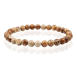6mm Memphis Natuursteen Armband - Picture stone