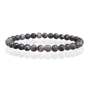 6mm Memphis Natuursteen Armband - Snowflake Obsidian