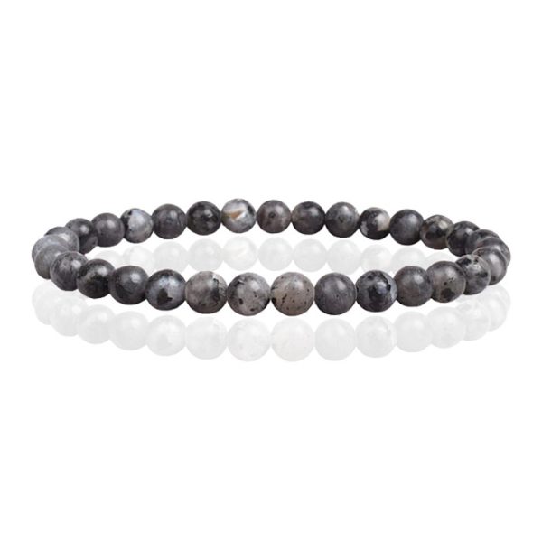 6mm Memphis Natuursteen Armband - Snowflake Obsidian