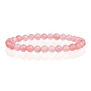 6mm Memphis Natuursteen Armband - Watermelon Crystal