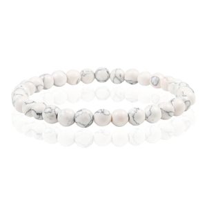6mm Memphis Natuursteen Armband - White Howlite