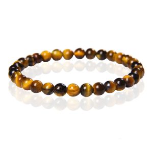 6mm Memphis Natuursteen Armband - Yellow Tiger Eye