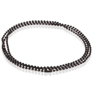 LGT Jewels Dogtag ketting Edelstaal Zwart 2mm-50cm