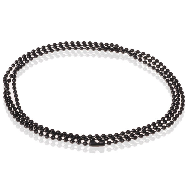 LGT Jewels Dogtag ketting Edelstaal Zwart 2mm-50cm