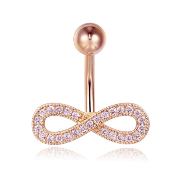 Cilla Jewels Navelpiercing van Titanium - Infinity Rose Goud