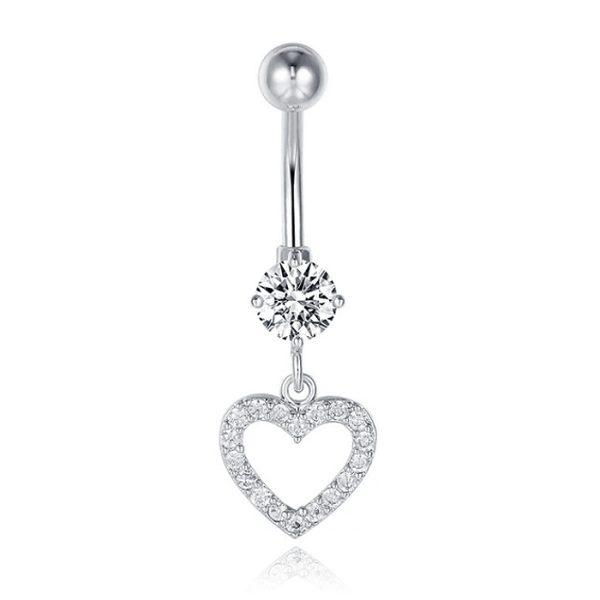 Cilla Navelpiercing met Hart Hangertje Zilver