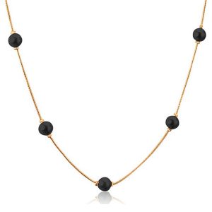Cilla Jewels dames ketting Edelstaal Verguld Goudkleurig Zwarte Kralen