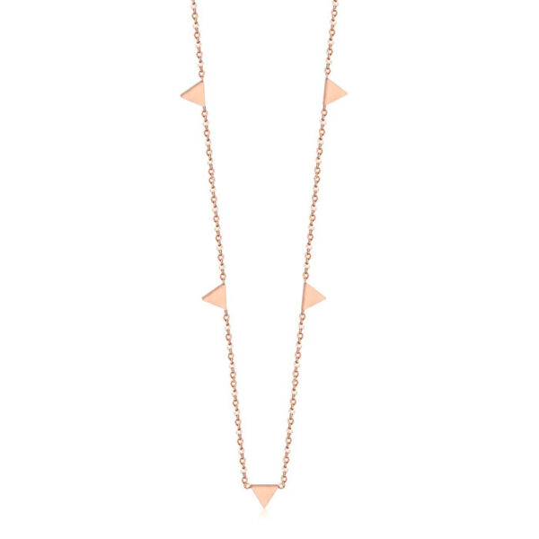 Cilla Jewels dames ketting Edelstaal Verguld Rose Driehoek