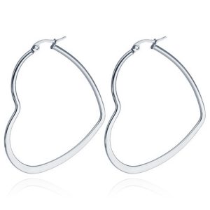 Cilla Jewels Dames oorringen Edelstaal Zilverkleurig hartje-30mm