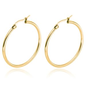 Cilla Jewels Hoop oorringen Dames Edelstaal Goudkleurig-60mm