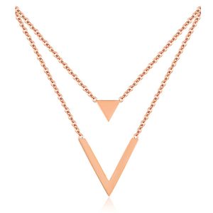 Cilla Jewels ketting Alphabet V Rosegoud verguld
