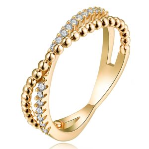 Dames Ring Verguld met Zirkonia-17mm