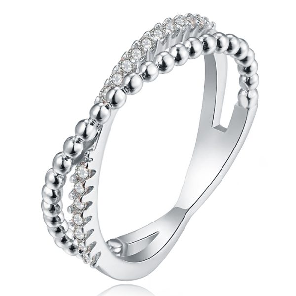 Dames Ring Verzilverd met Zirkonia-16mm