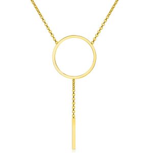 Dames ketting Cilla Jewels Edelstaal Verguld Goudkleurig Cirkel Staaf