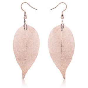 Dames oorhangers Blad oorbellen Leaf Rose