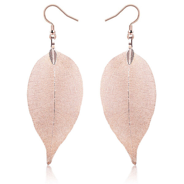 Dames oorhangers Blad oorbellen Leaf Rose