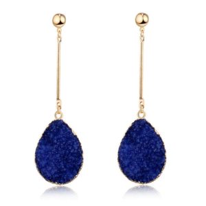 Deja Druppel Oorbellen - Kristal Blauw
